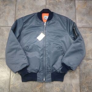 Vintage 80s Timber King Mens Medium Quilted Military Police Bomber Flight Jacket